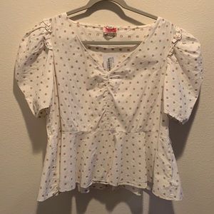 Kate Spade Dot Cotton Drape Blouse. Size 10.